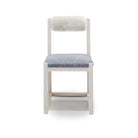 As Shown: in Lincoln Slate seat and Dusty Beige Shearling back. Oak finished in Mint White Super White.