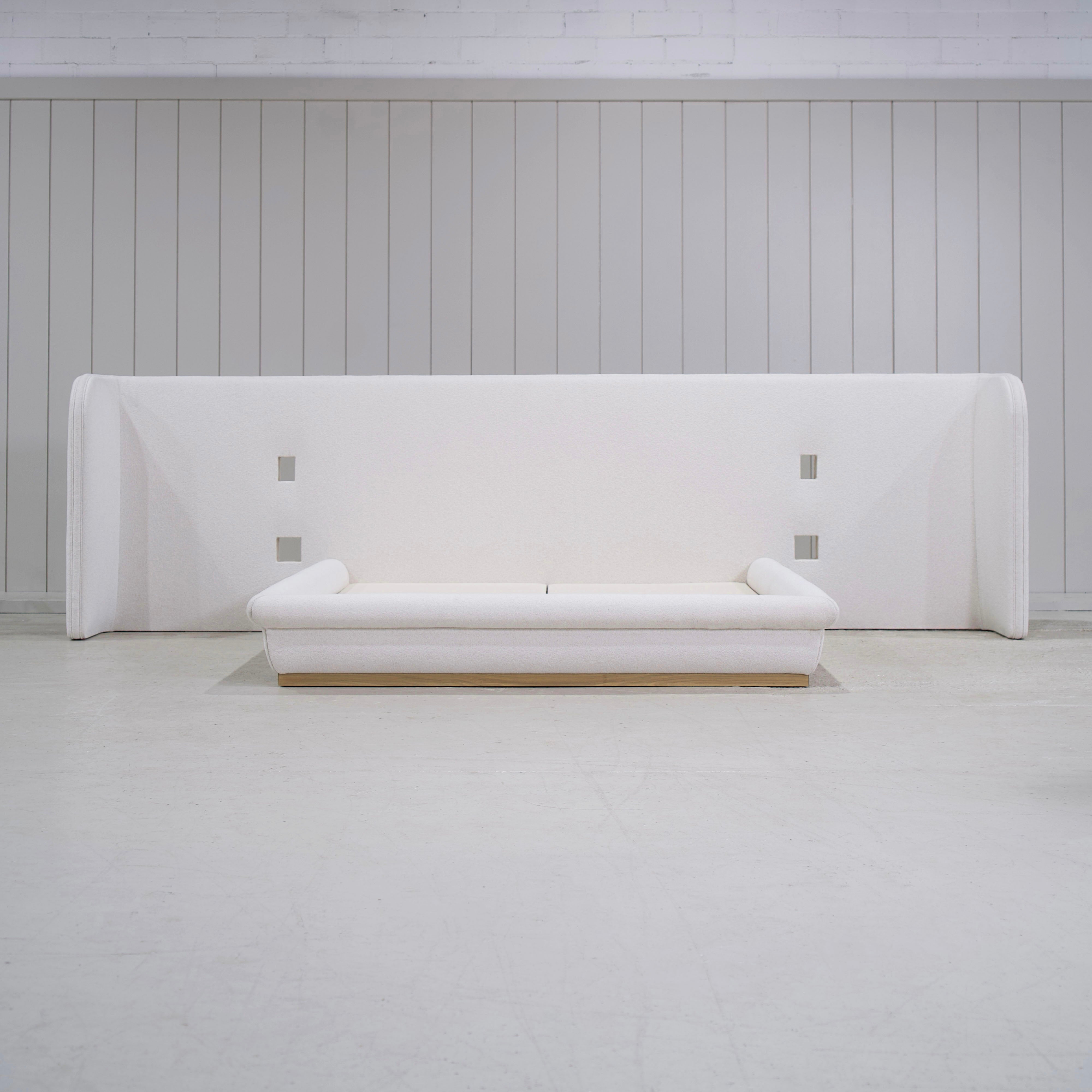 As Shown: in Rome Ivory. Oak finished in Smoke.