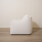 As Shown: 35"L x 39"D x 33"H | Style: Upholstered | Fabric: Rayna Frost | Base: Swivel | Finish: N/A 