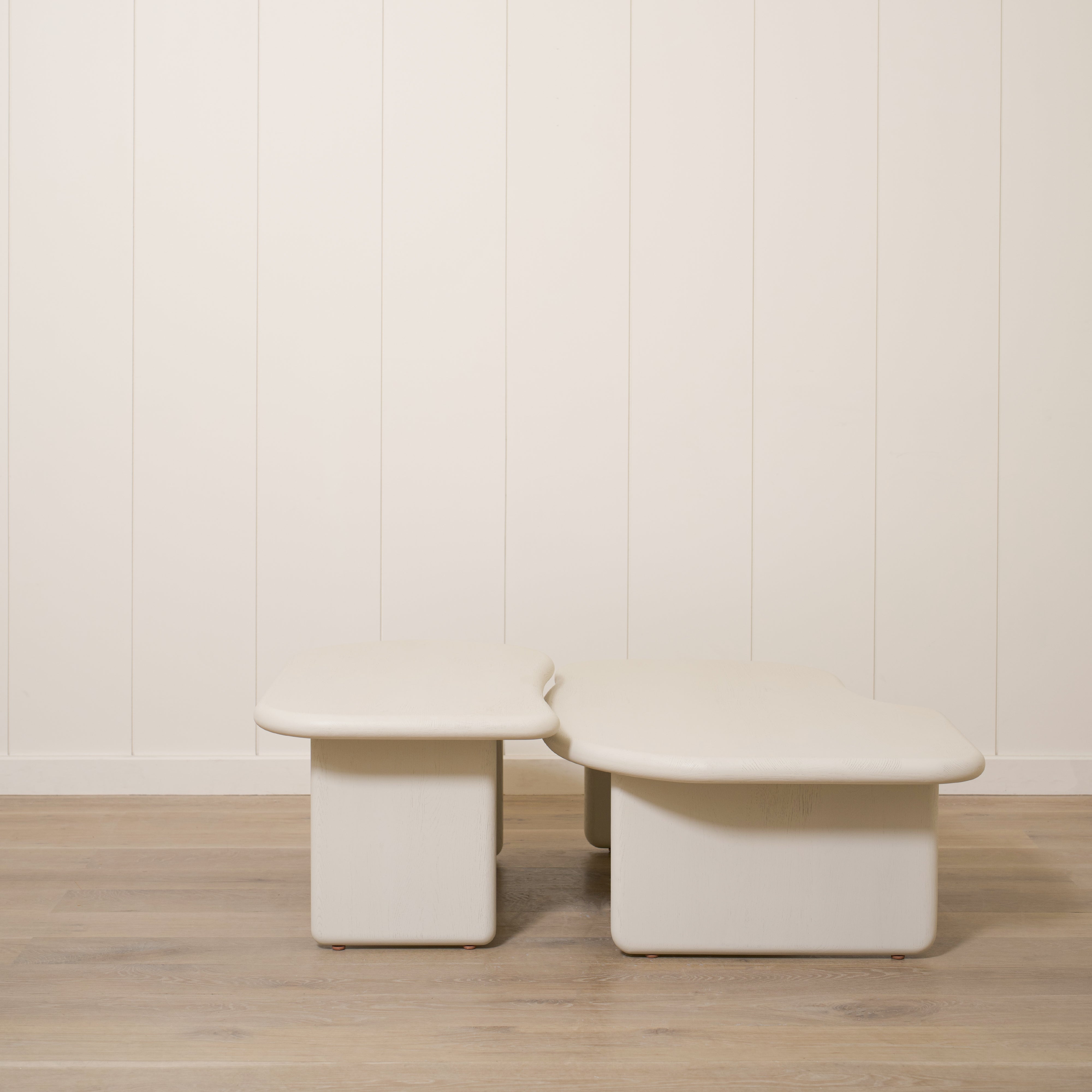 As Shown: Small - Tall: 38.5"W x 21.5"D x 17"H; Short: 46"W x 30.5"D x 14.5"H | Material: Solid Oak | Finish: Wirebrushed Edgecomb Grey