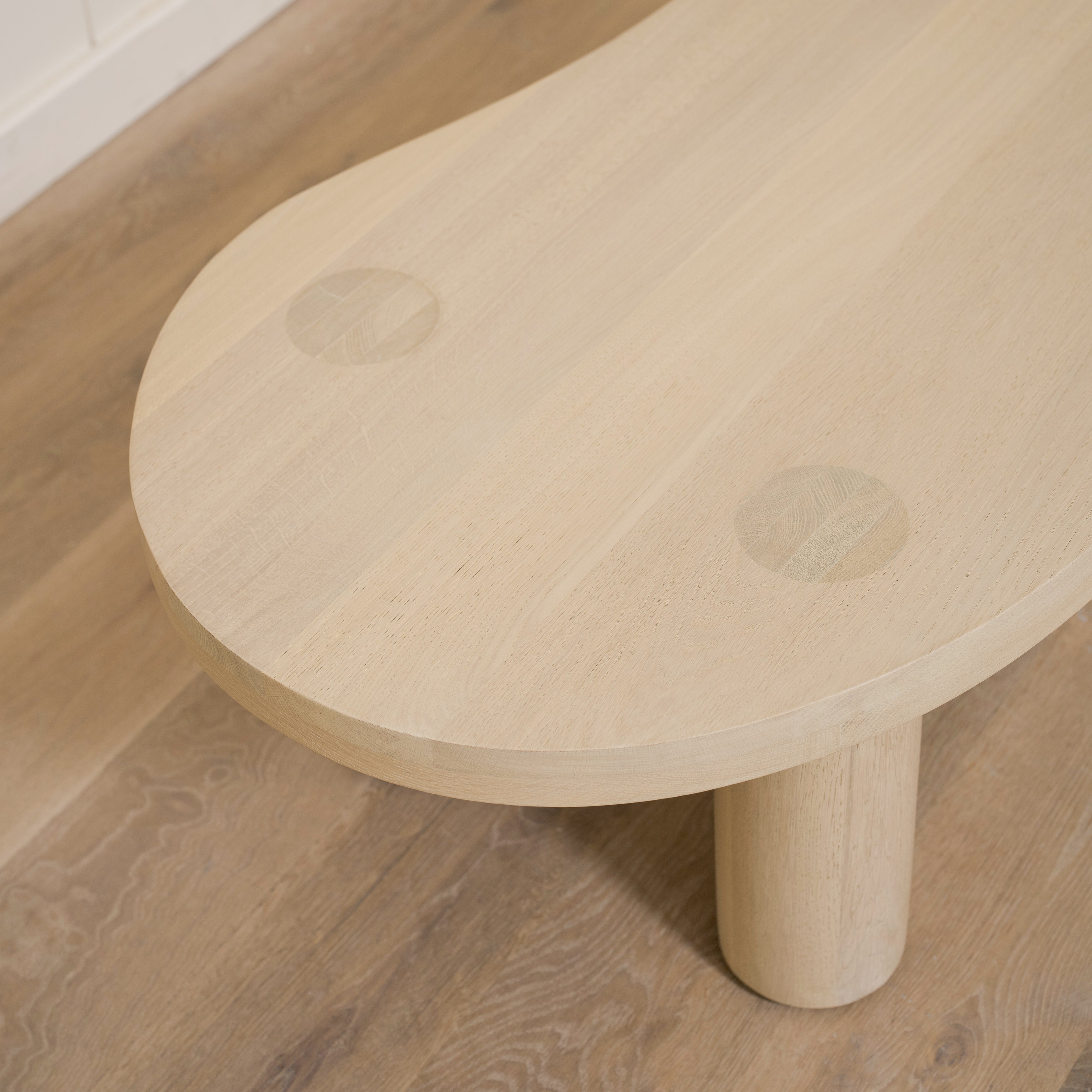 As Shown: 48"W x 24"W x 15"H | Material: Solid Oak | Finish: Sand