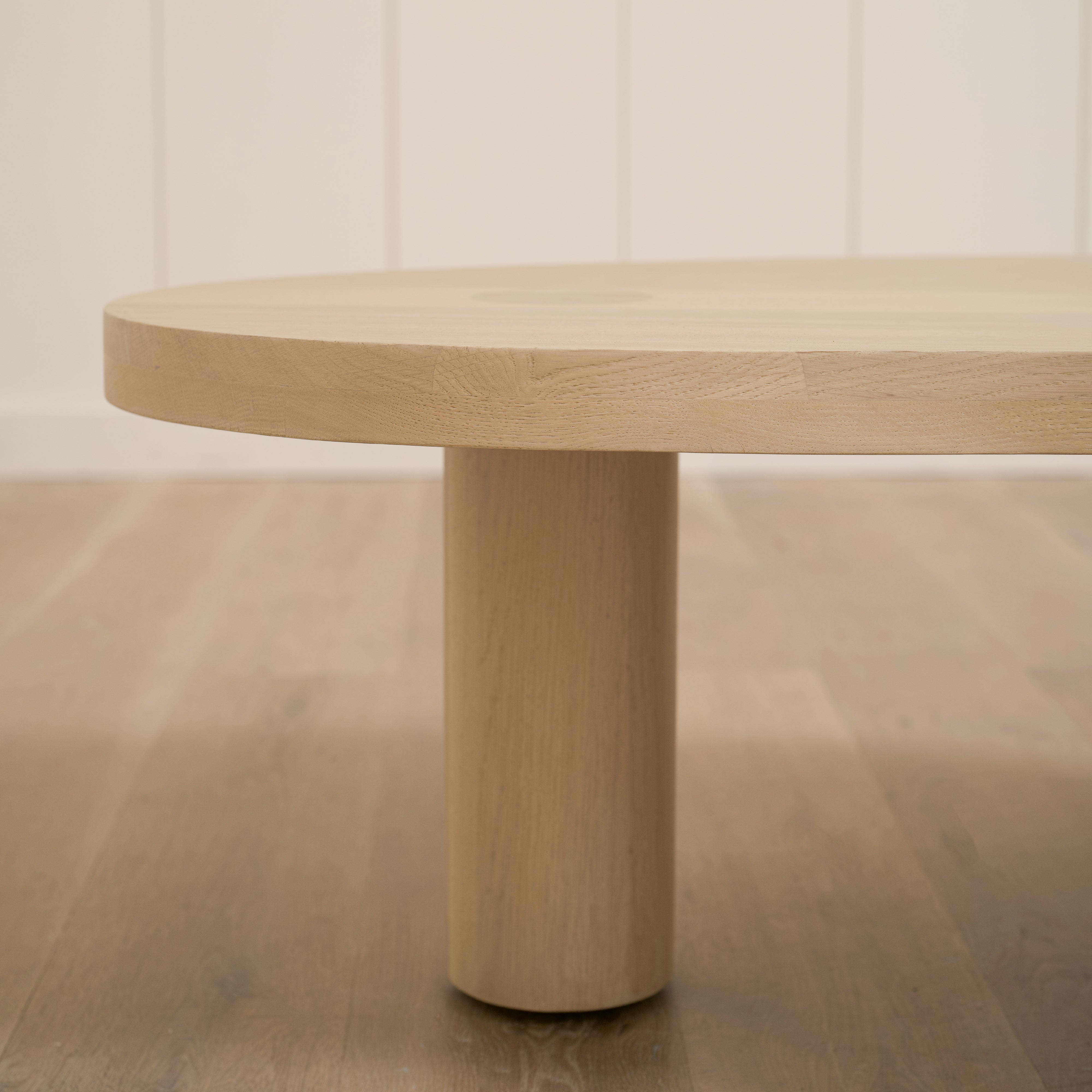 As Shown: 48"W x 24"W x 15"H | Material: Solid Oak | Finish: Sand