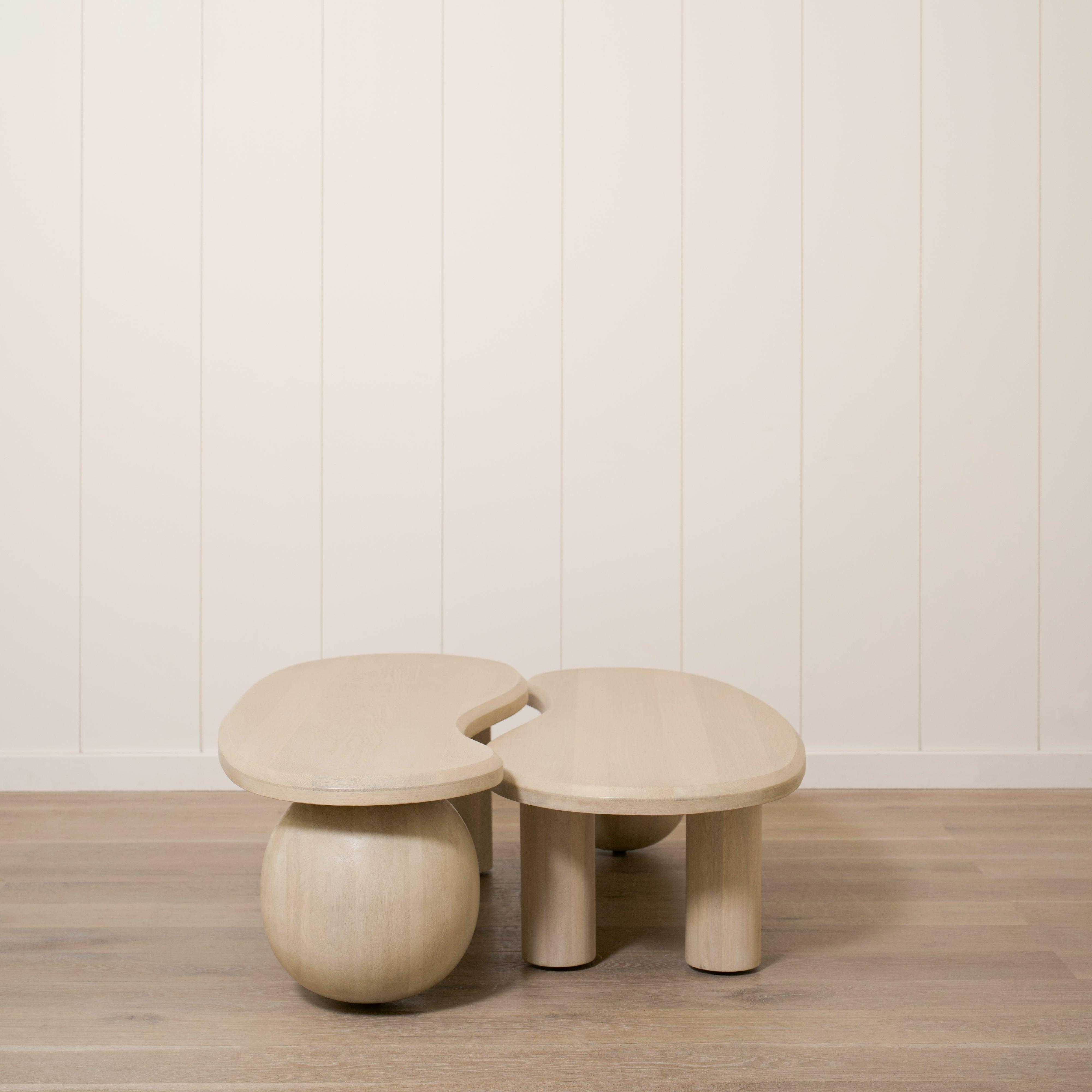 As Shown: Melo Tall #1 + Melo Short #1 | Material: Solid and Engineered Oak | Finish: Sand