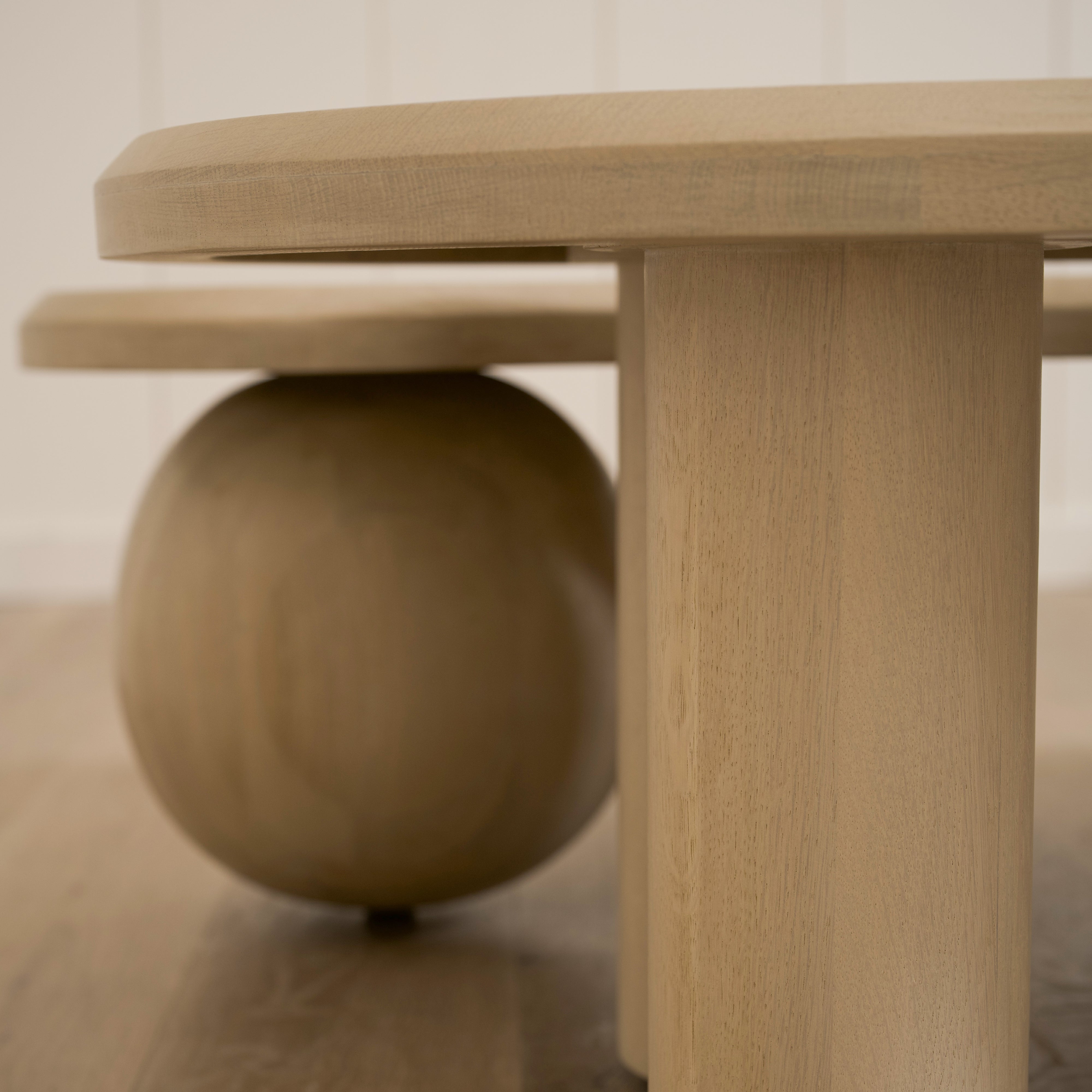 As Shown: Melo Tall #1 + Melo Short #1 | Material: Solid and Engineered Oak | Finish: Sand