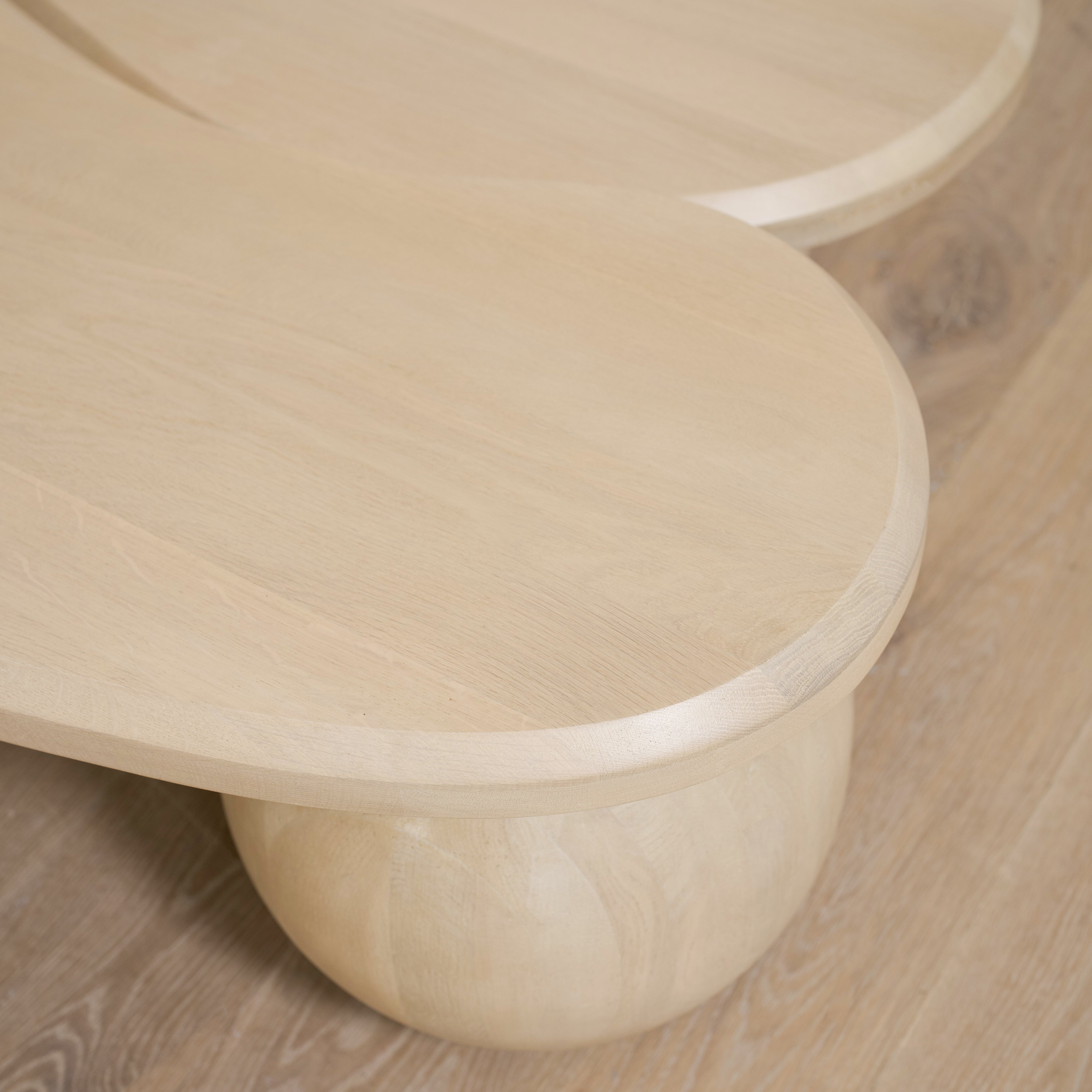 As Shown: Melo Tall #1 + Melo Short #1 | Material: Solid and Engineered Oak | Finish: Sand