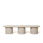 As Shown: 78"W x 22"D x 16"H | Material: Solid Oak | Finish: Wirebrushed Edgecomb Grey