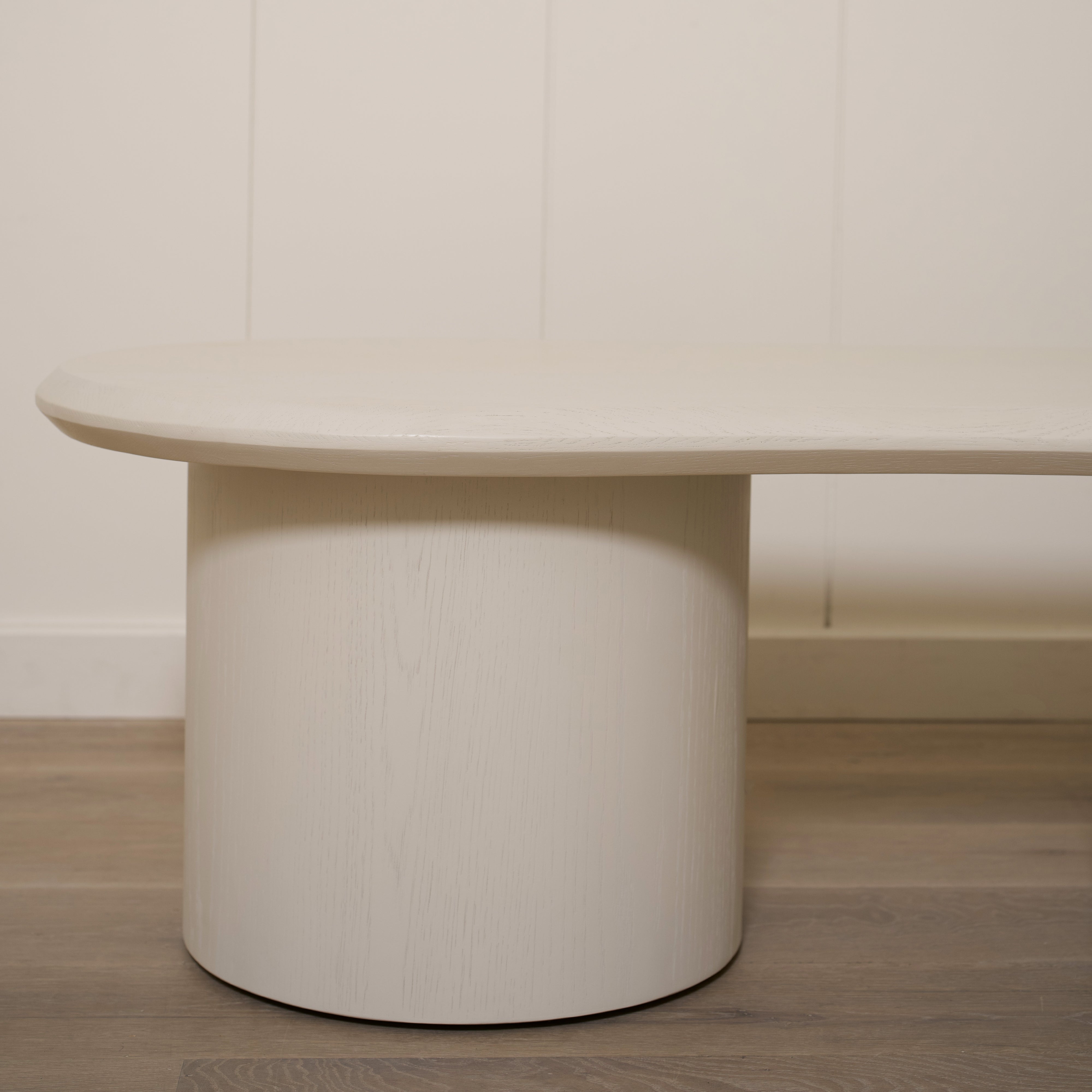 As Shown: 78"W x 22"D x 16"H | Material: Solid Oak | Finish: Wirebrushed Edgecomb Grey