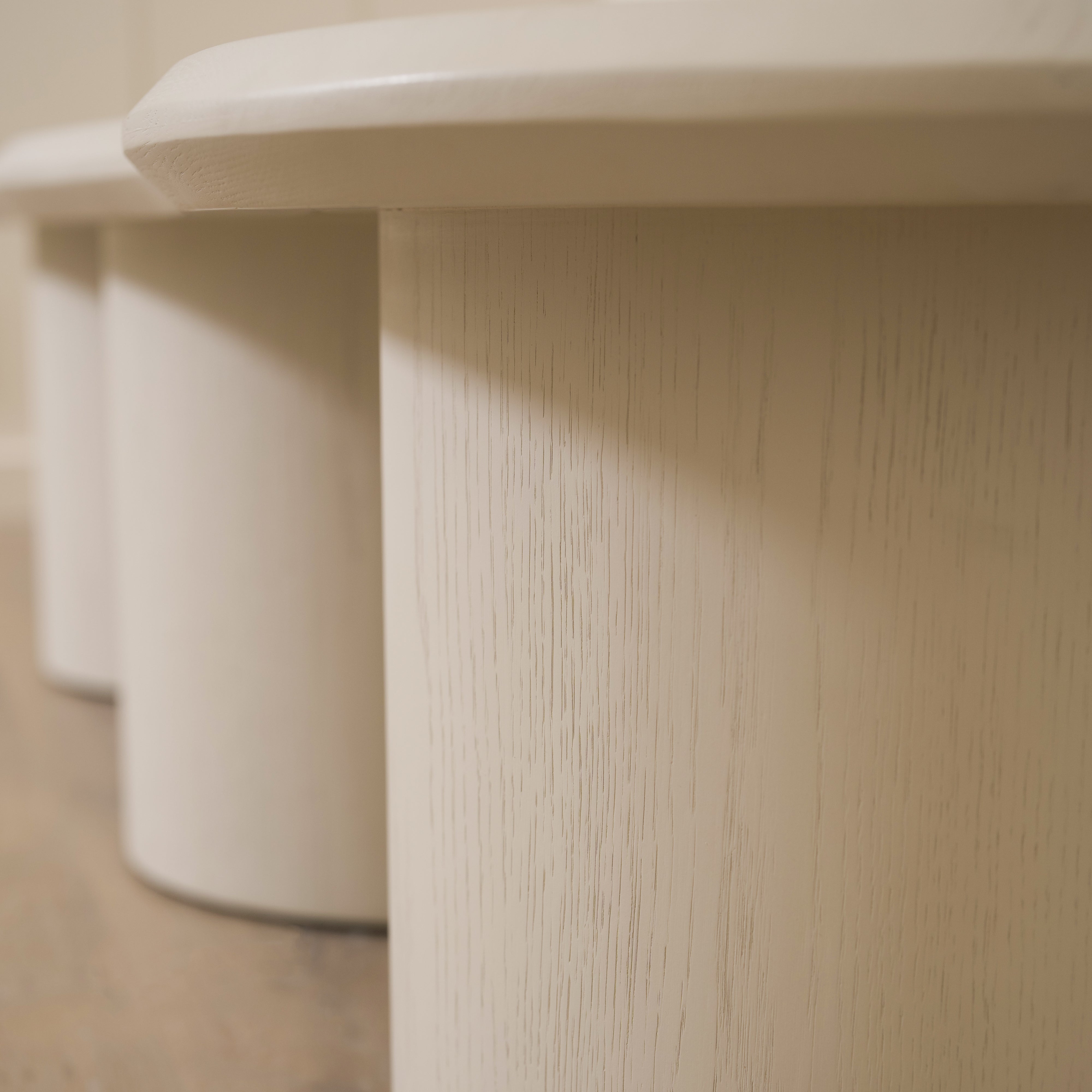 As Shown: 78"W x 22"D x 16"H | Material: Solid Oak | Finish: Wirebrushed Edgecomb Grey