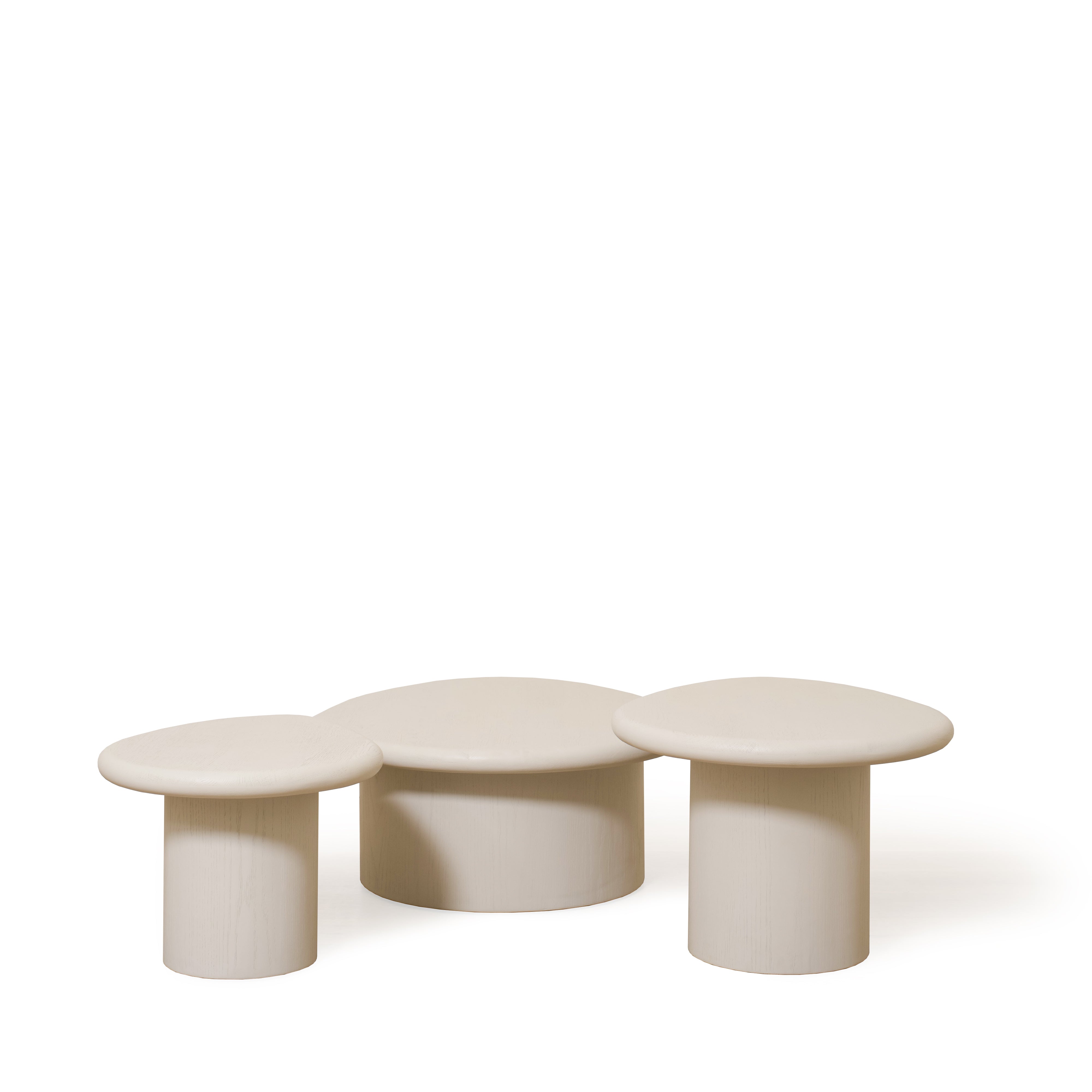 As Shown: Large: 35"W x 29"D x 12"H, Medium: 28"W x 23"D x 16"H, Small: 23"W x 19"D x 14"H | Material: Solid Oak (Bullnosed Edge) | Finish: Wirebrushed Edgecomb Grey