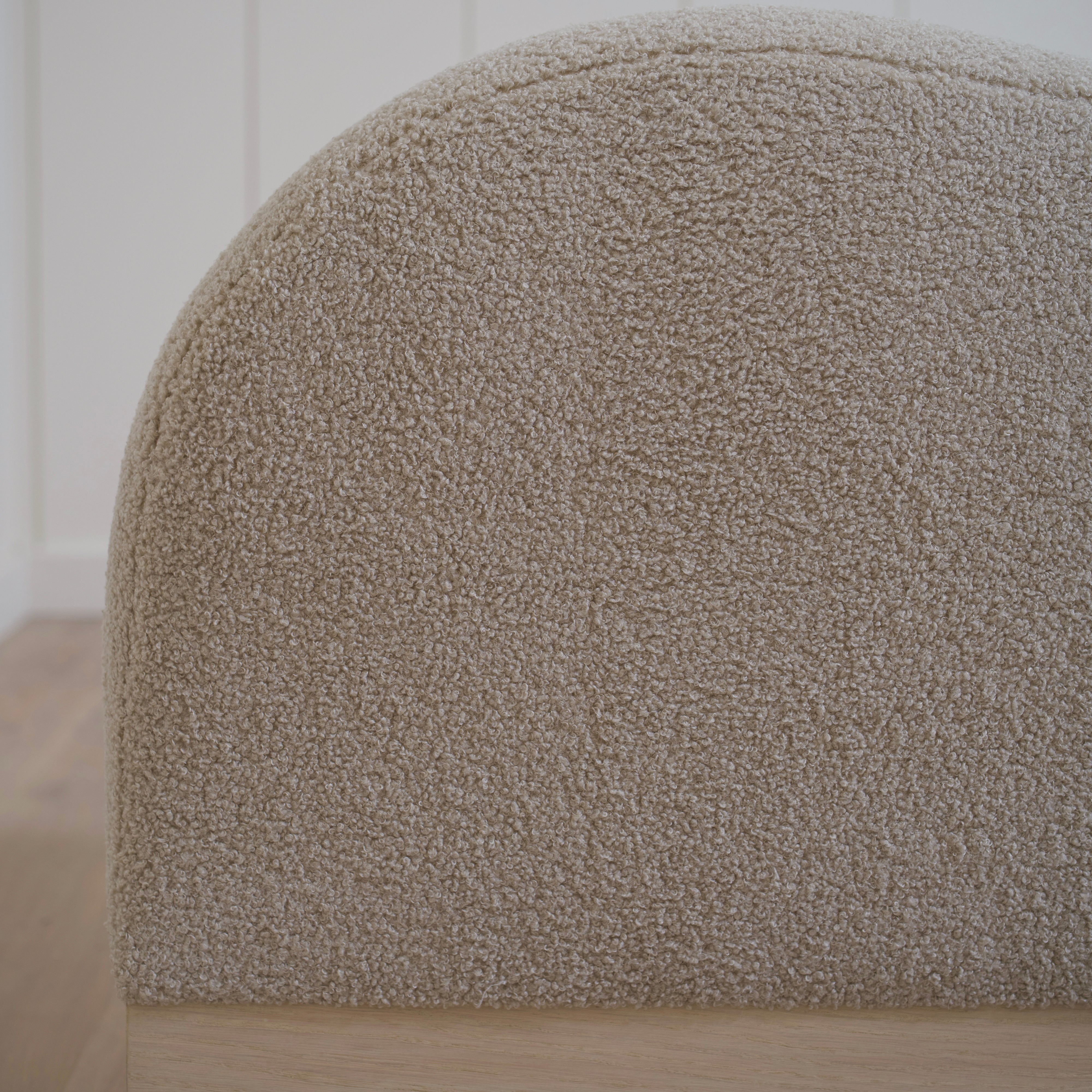 As Shown: 73"L x 20"D x 23"H | Style: Upholstered | Fabric: Peak Taupe | Finish: Bran