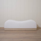 As Shown: 73"L x 20"D x 23"H | Style: Upholstered | Fabric: Peak White | Finish: Bran