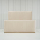 As Shown: in COM, oak base finished Mint White Natural.
