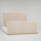 As Shown: in COM, oak base finished Mint White Natural.