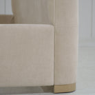 As Shown: in COM, oak base finished Mint White Natural.