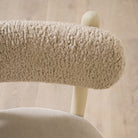 As Shown: 19"L x 21"D x 33"H | Style: Upholstered | Fabric: Sheepskin Toast Sky Linen Seat | Finish: Sand
