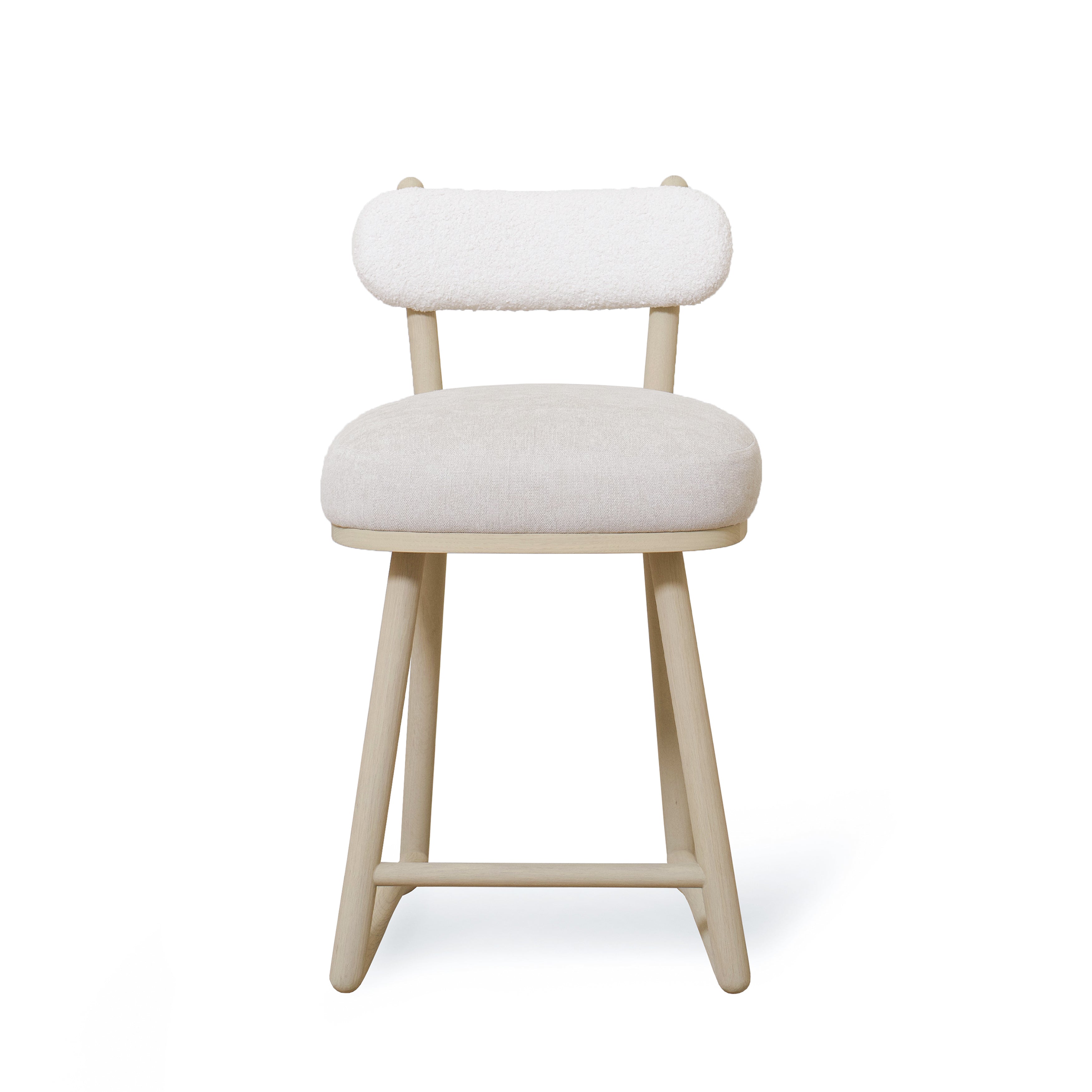 As Shown: 19"L x 21"D x 33"H | Style: Upholstered | Fabric: Peak White Back Marion Natural Seat | Finish: Sand