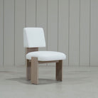 As Shown: in Lombard White. Oak finished in Mint White Natural.