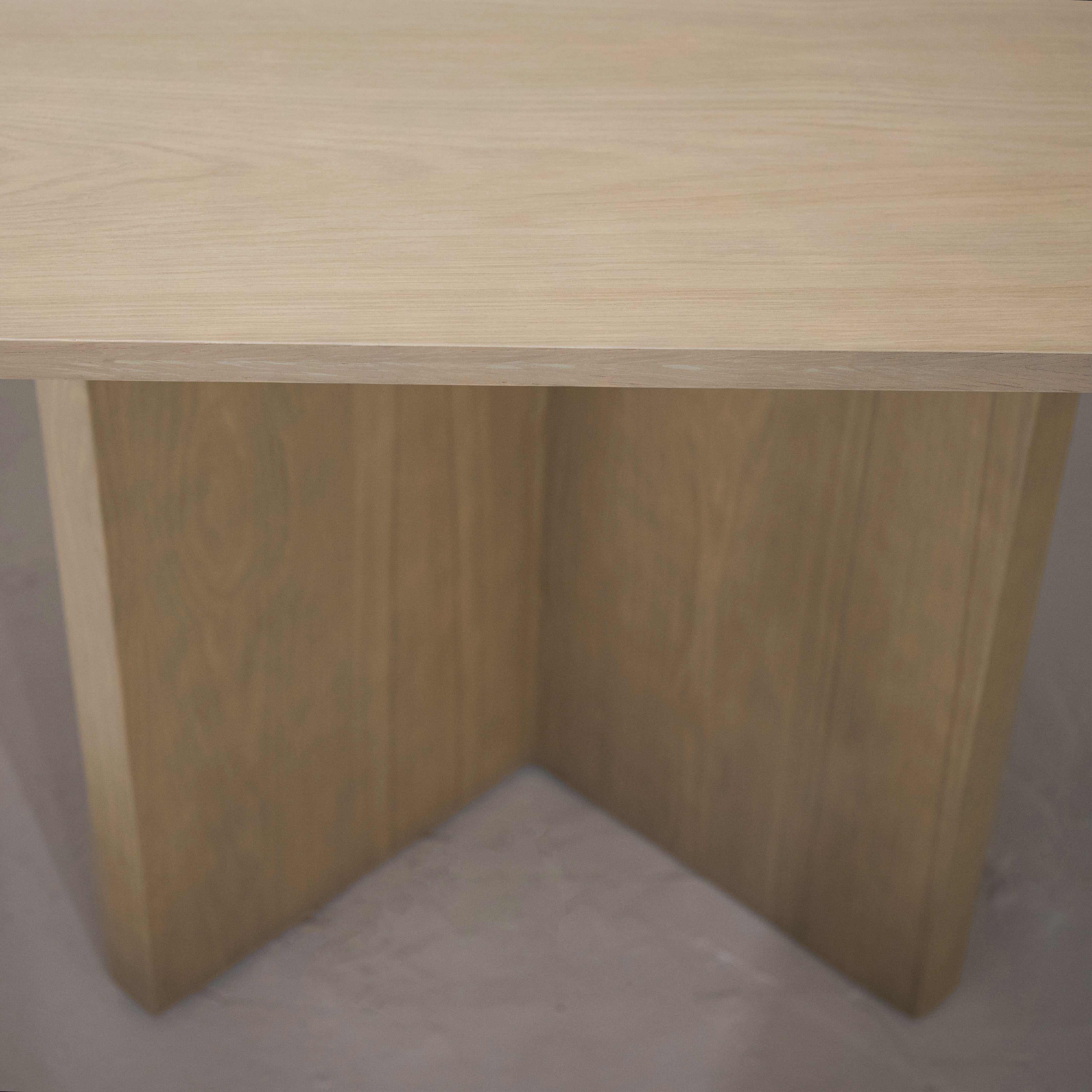As Shown - Dimensions: 120"W x 46"D x 30"H | Material: Solid & Engineered Oak | Finish: Hazel | Edge: Under Bevel