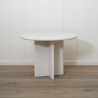 As Shown: 42"D x 30"H | Material: Solid Ash | Finish: Wire Brushed Painted EdgeComb Grey | Edge: Bullnose