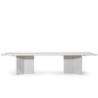 As Shown: 132"W x 48"D x 30"H | Material: Solid Oak | Finish: Wire Brushed EdgeComb Grey | Edge: Bullnose