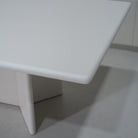 As Shown: 132"W x 48"D x 30"H | Material: Solid Oak | Finish: Wire Brushed EdgeComb Grey | Edge: Bullnose