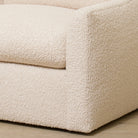 As Shown: Upholstered in Teddy Ivory, swivel.