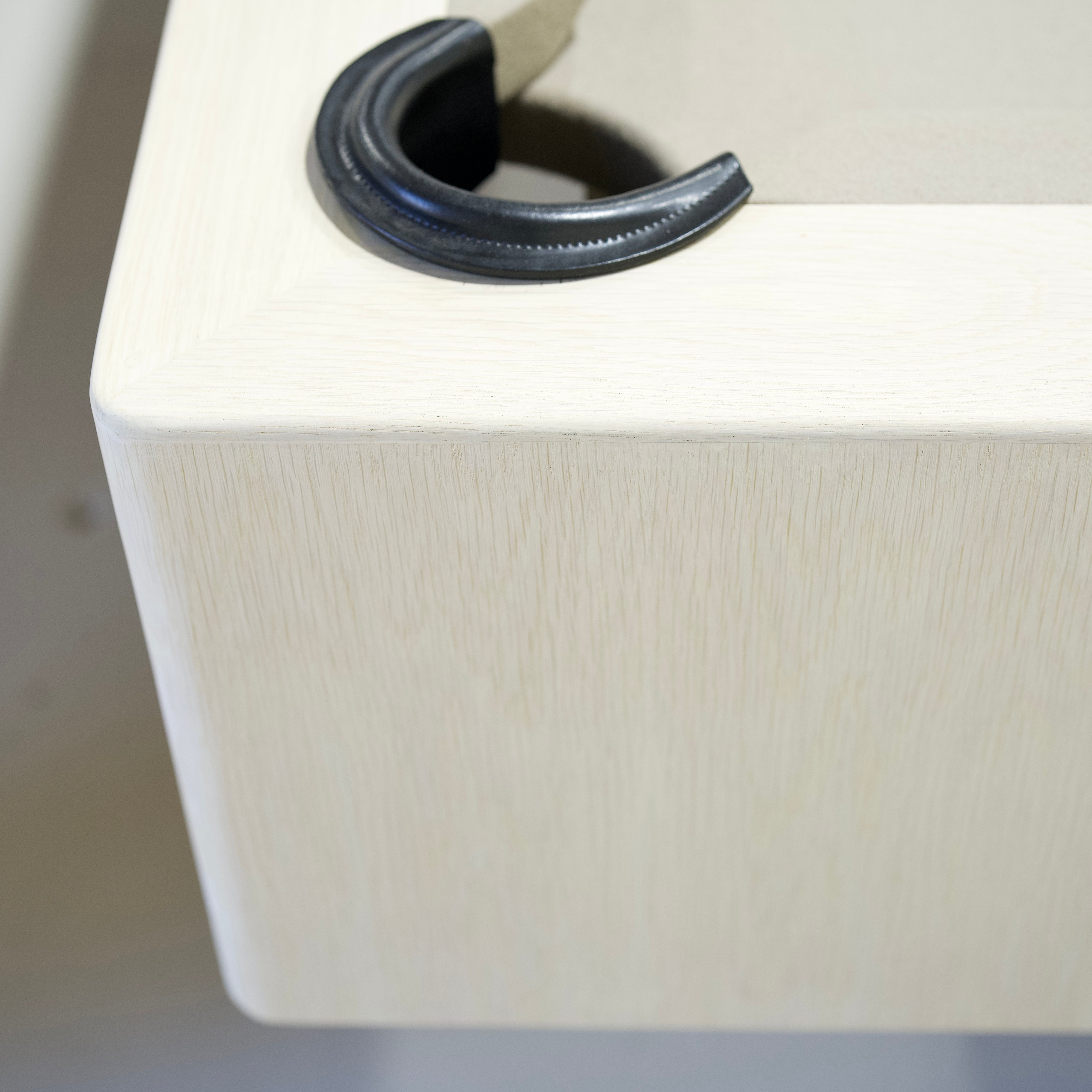 As Shown:  105”L x 62.5”D x 33”H | Material: Solid and Engineered Oak | Finish: Sand & Black Pockets