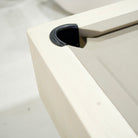 As Shown:  105”L x 62.5”D x 33”H | Material: Solid and Engineered Oak | Finish: Sand & Black Pockets