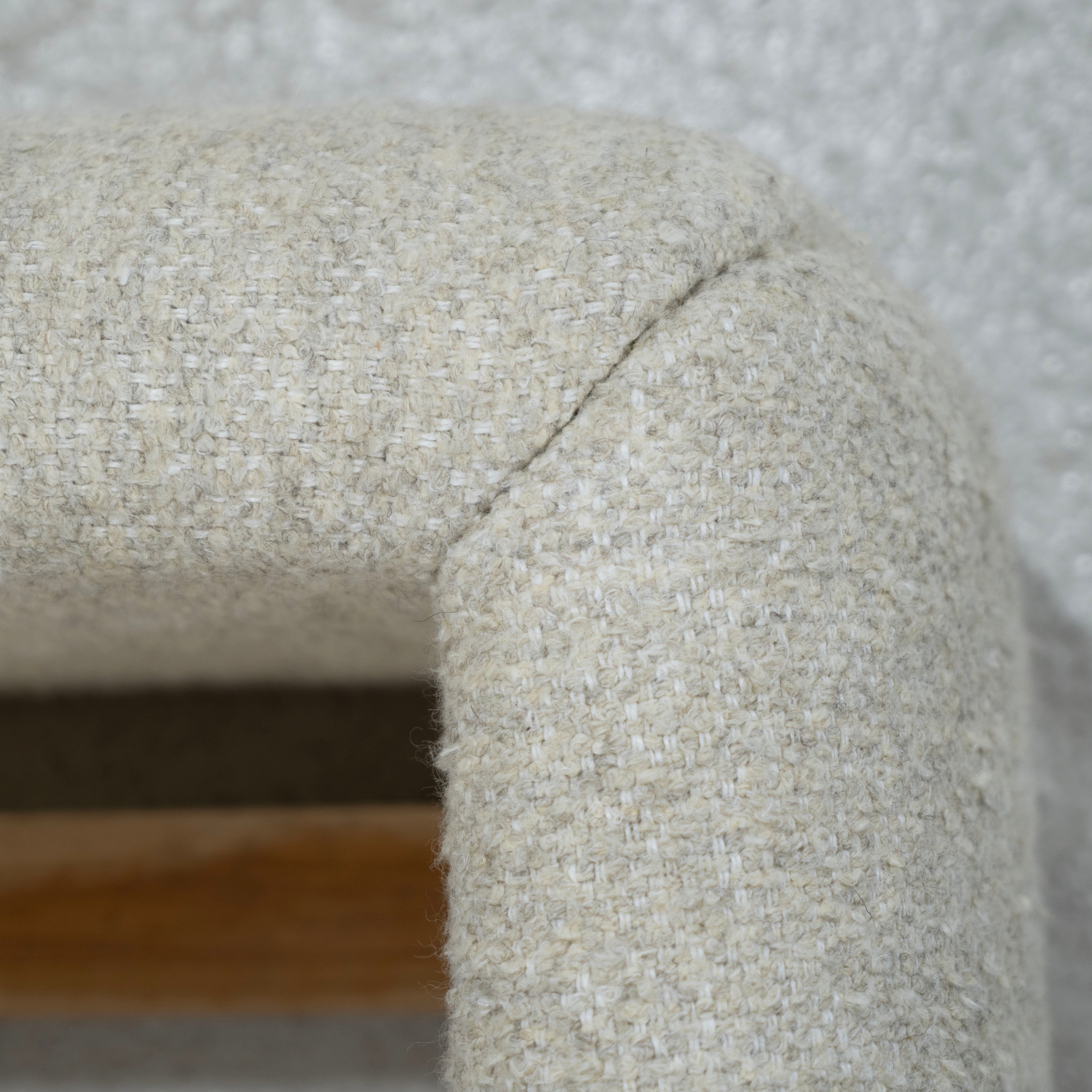 As Shown: in Berber Natural. Oak finished in Mint White Natural.