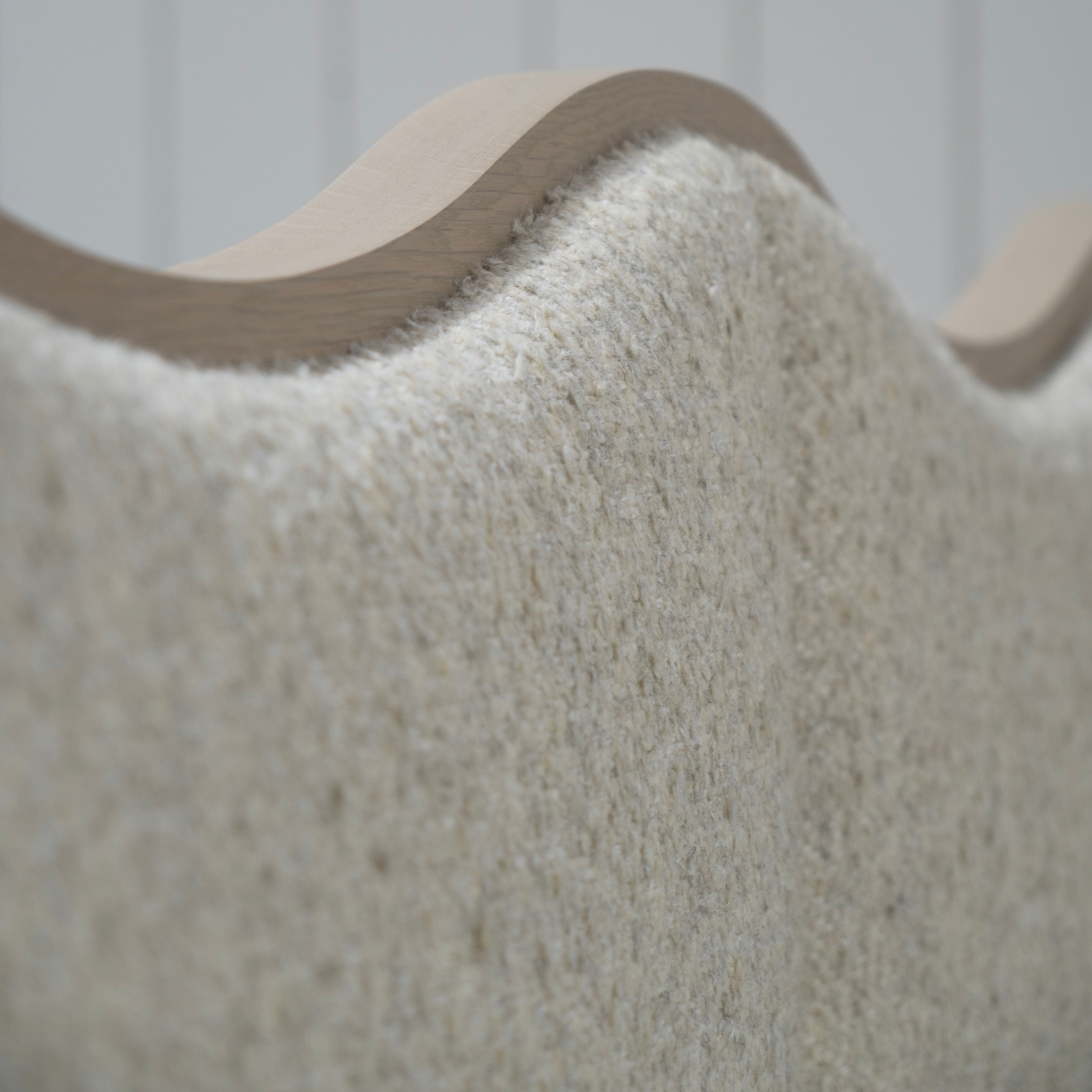 As Shown: in Berber Natural. Oak finished in Mint White Natural.