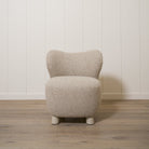As Shown: 28"L x 29"D x 32.5"H | Style: Upholstered | Fabric: Berber Taupe | Finish: Sand
