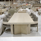 As Shown: 120"L x 44"D x 30"H | Material: Solid Oak | Finish: Sand