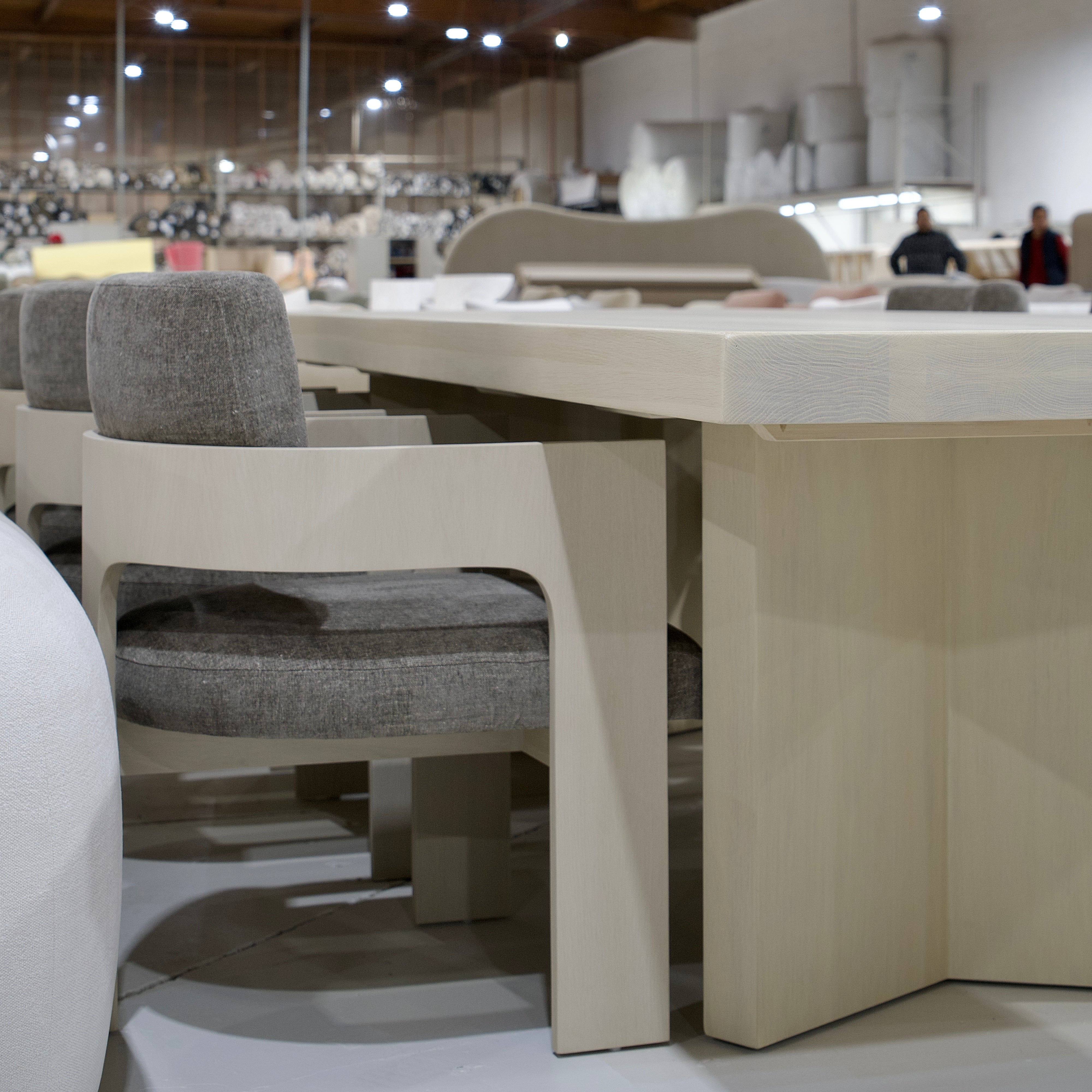 As Shown: 120"L x 44"D x 30"H | Material: Solid Oak | Finish: Sand