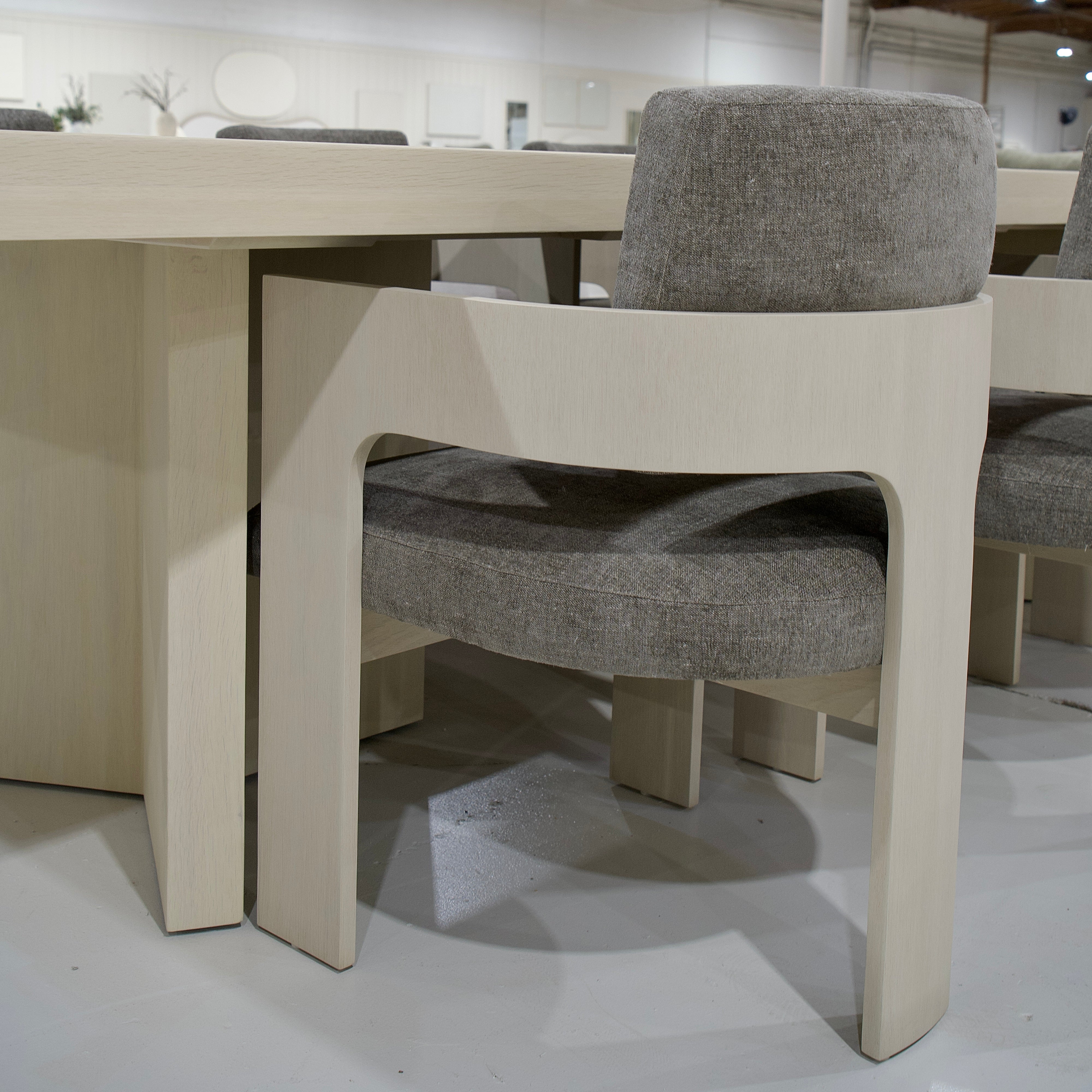 As Shown: 120"L x 44"D x 30"H | Material: Solid Oak | Finish: Sand