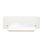 As Shown: in Lincoln Parchment. Oak finished in Mint White Natural.