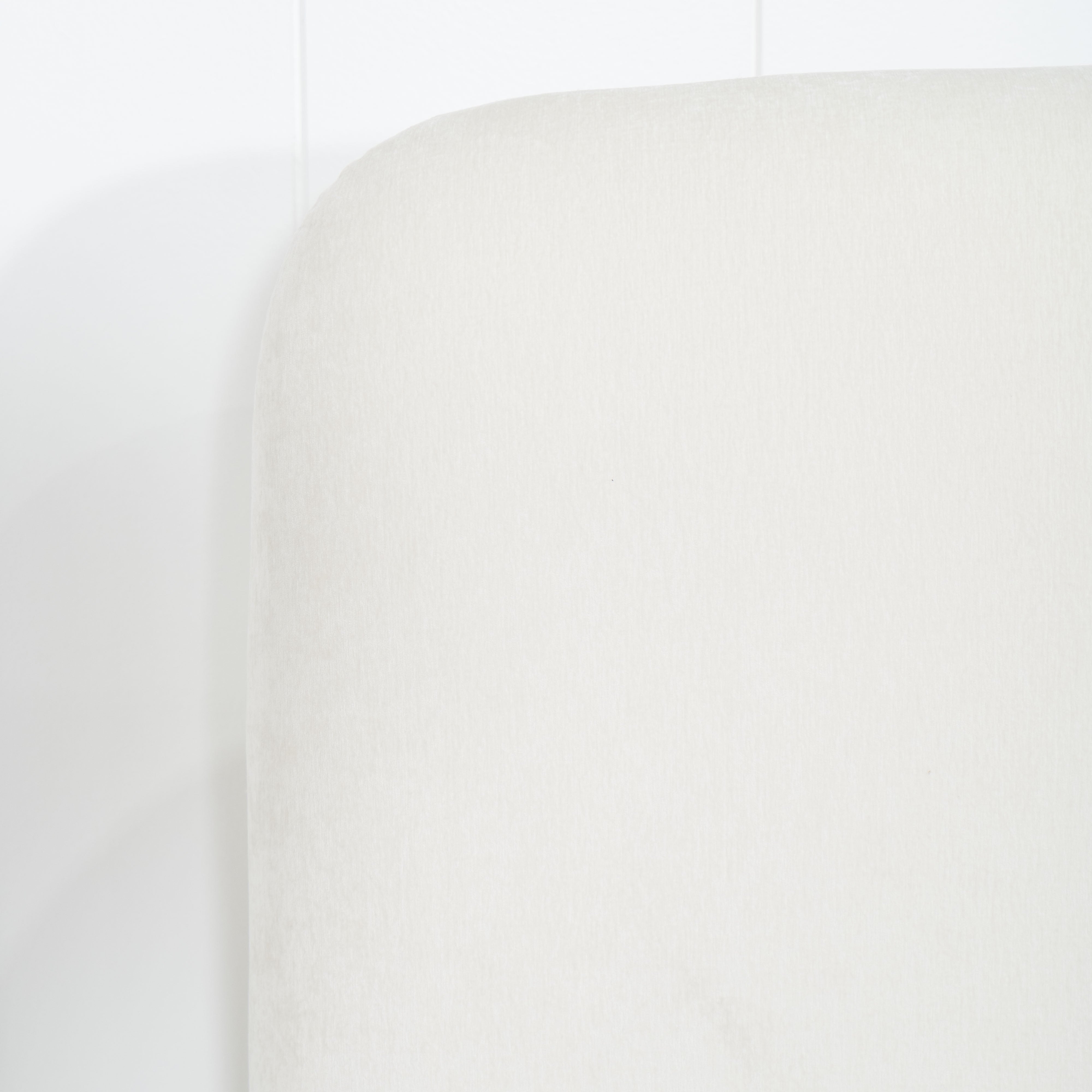 As Shown: in Lincoln Parchment. Oak finished in Mint White Natural.