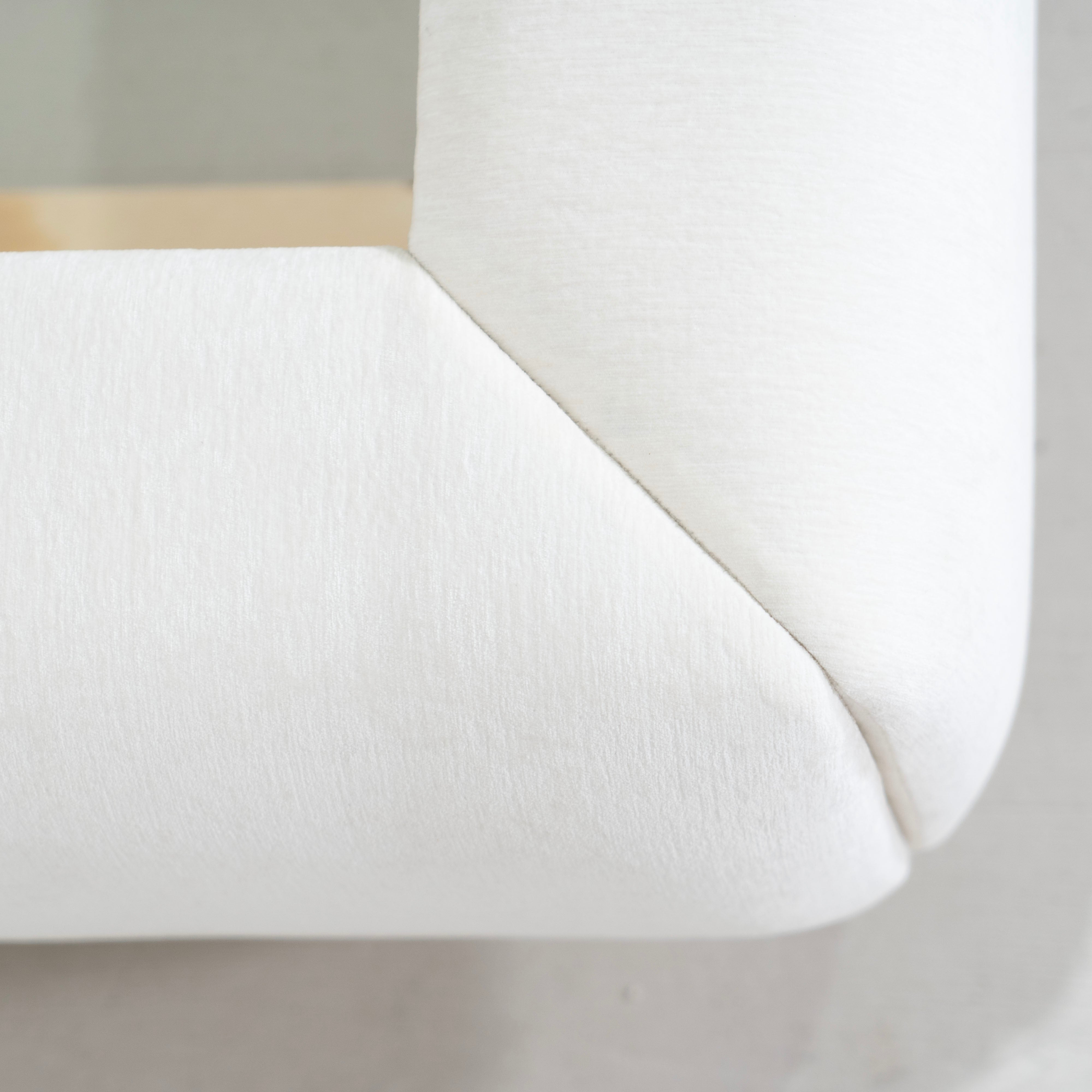 As Shown: in Lincoln Parchment. Oak finished in Mint White Natural.