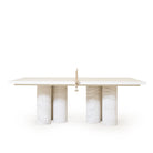 As Shown: Mint White Natural, Figueroa Painted Lines, White Travertine legs (6).