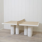 As Shown: Mint White Natural, Figueroa Painted Lines, White Travertine legs (6).