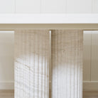 As Shown: Mint White Natural, Figueroa Painted Lines, White Travertine legs (6).