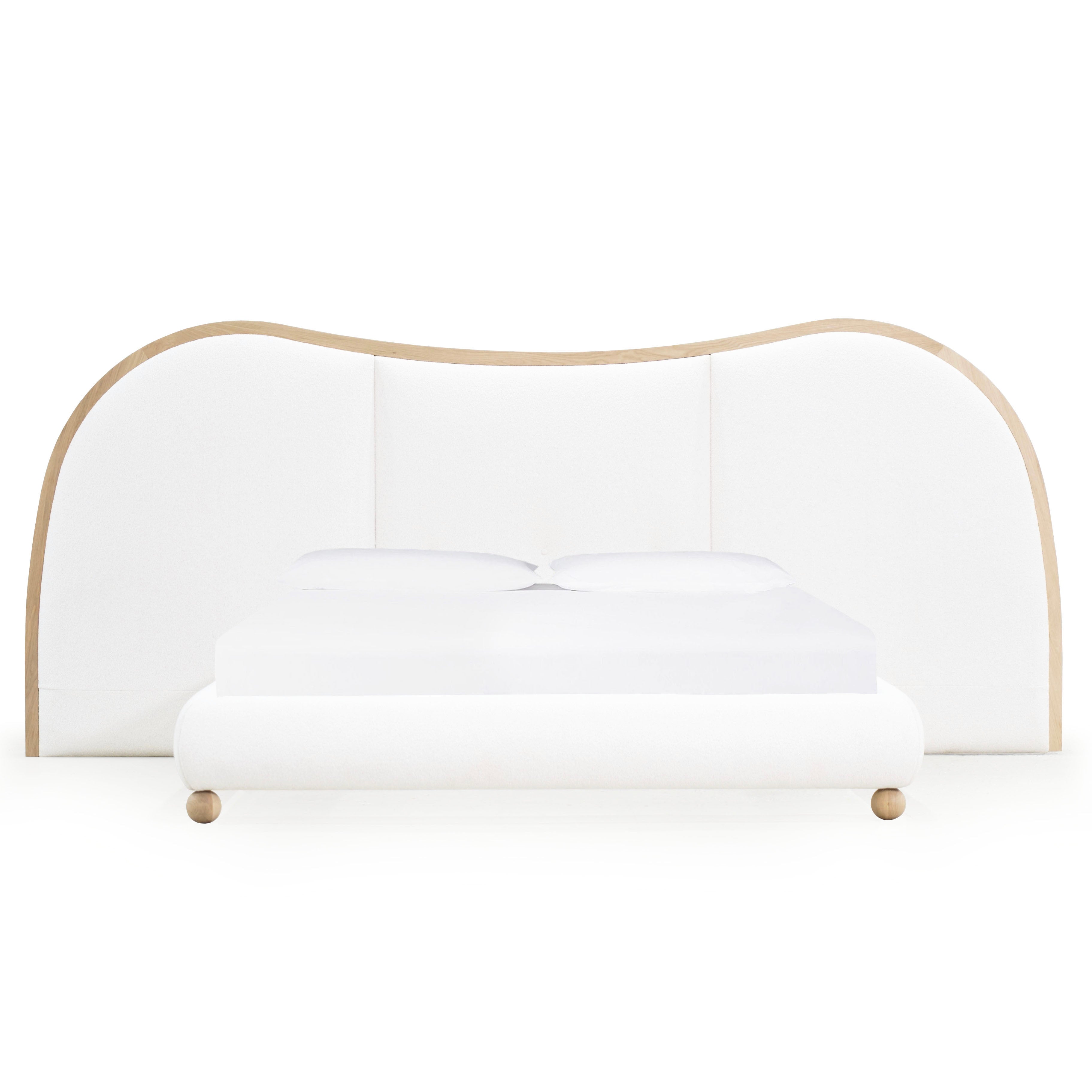 As Shown: in Rome Ivory. Oak finished in Mint White Natural.