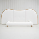 As Shown: in Rome Ivory. Oak finished in Mint White Natural.