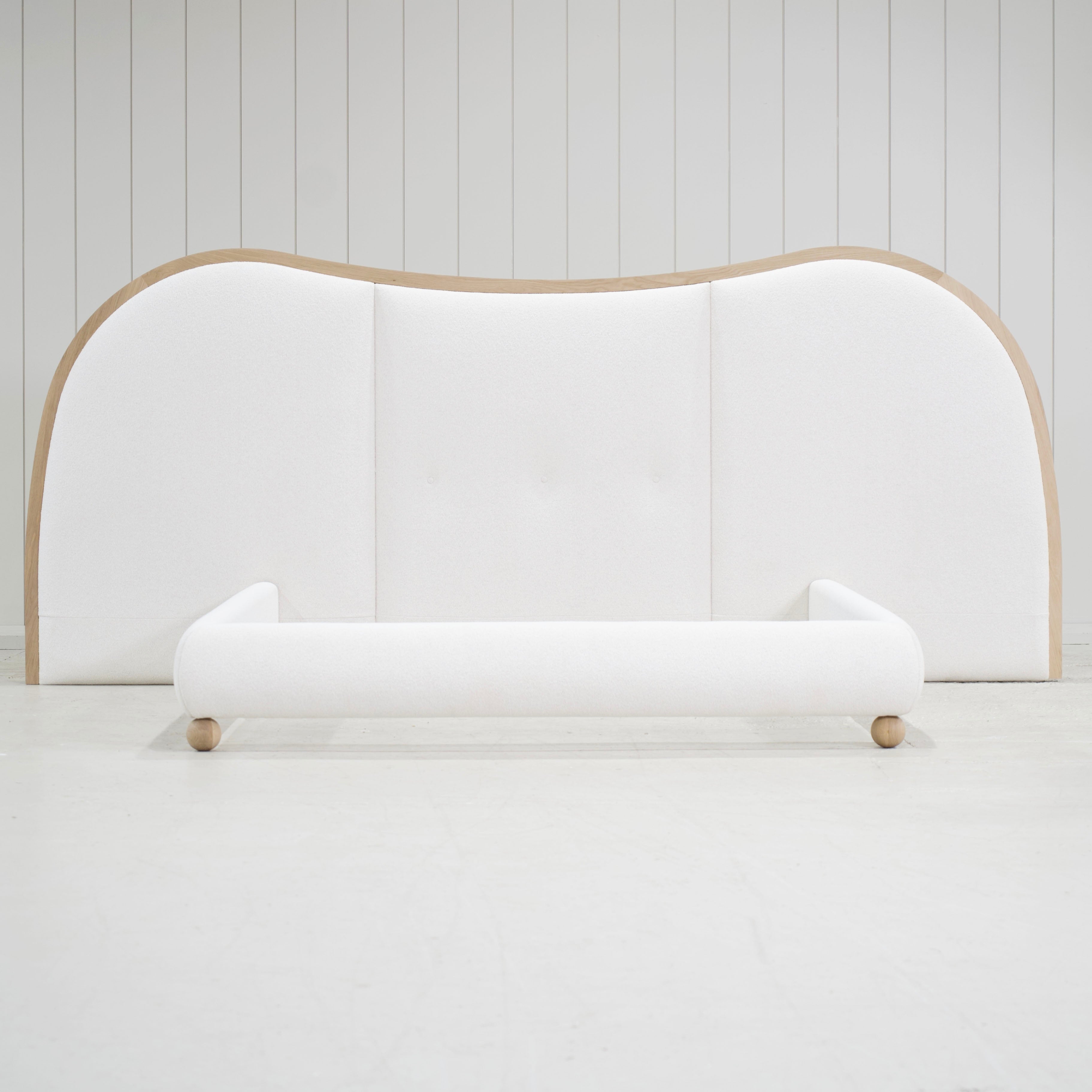 As Shown: in Rome Ivory. Oak finished in Mint White Natural.