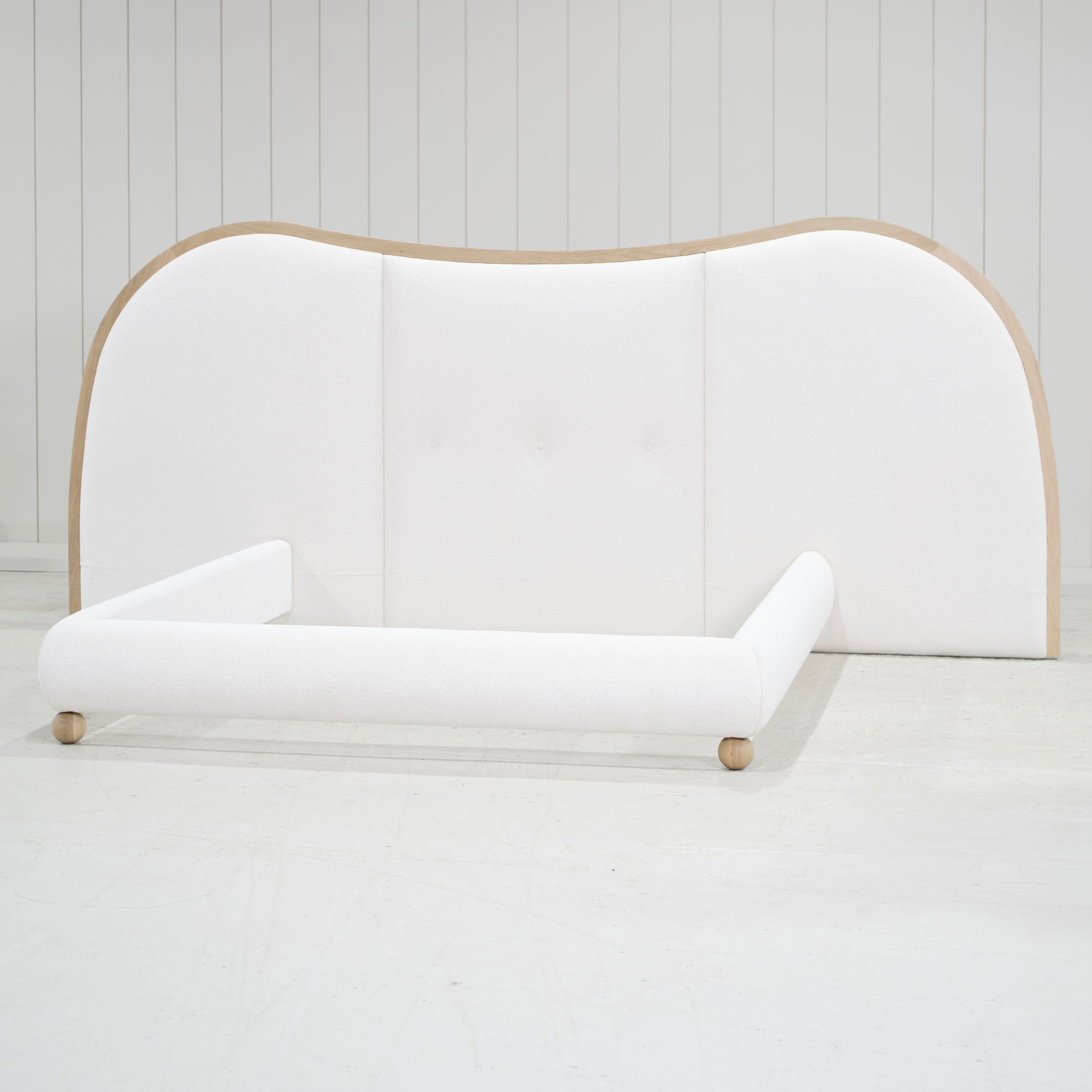 As Shown: in Rome Ivory. Oak finished in Mint White Natural.