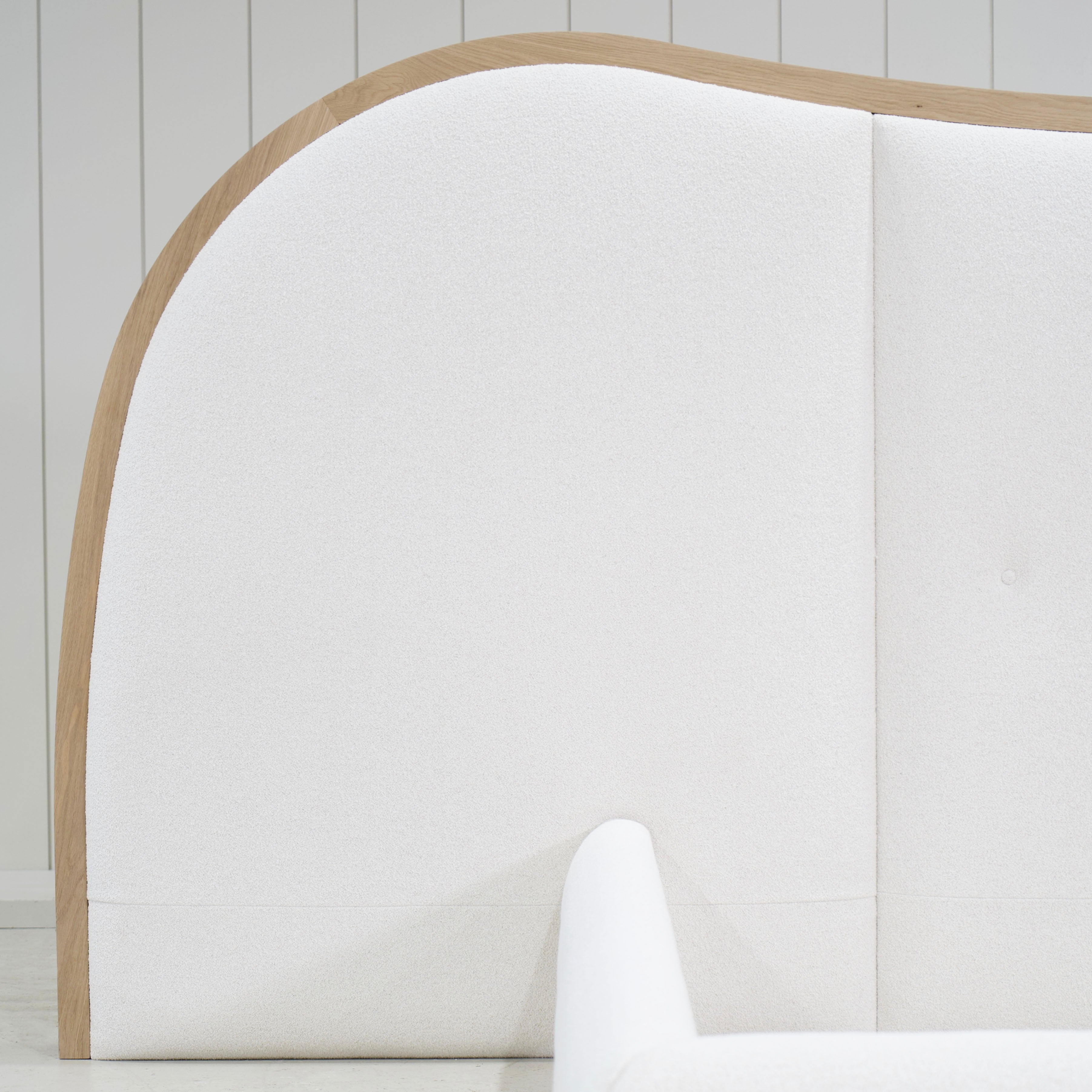 As Shown: in Rome Ivory. Oak finished in Mint White Natural.