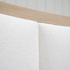 As Shown: in Rome Ivory. Oak finished in Mint White Natural.