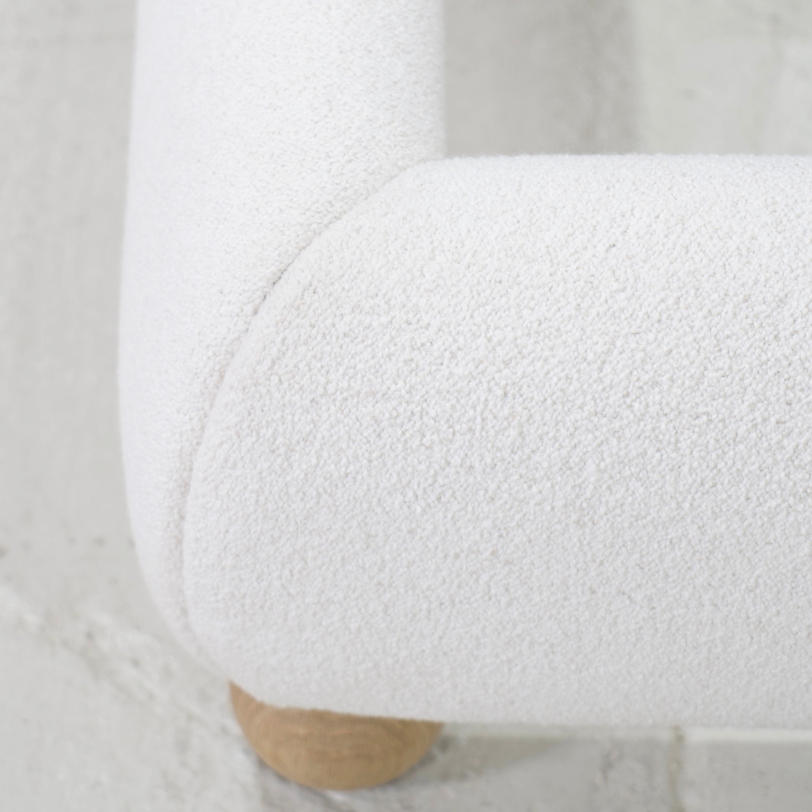 As Shown: in Rome Ivory. Oak finished in Mint White Natural.