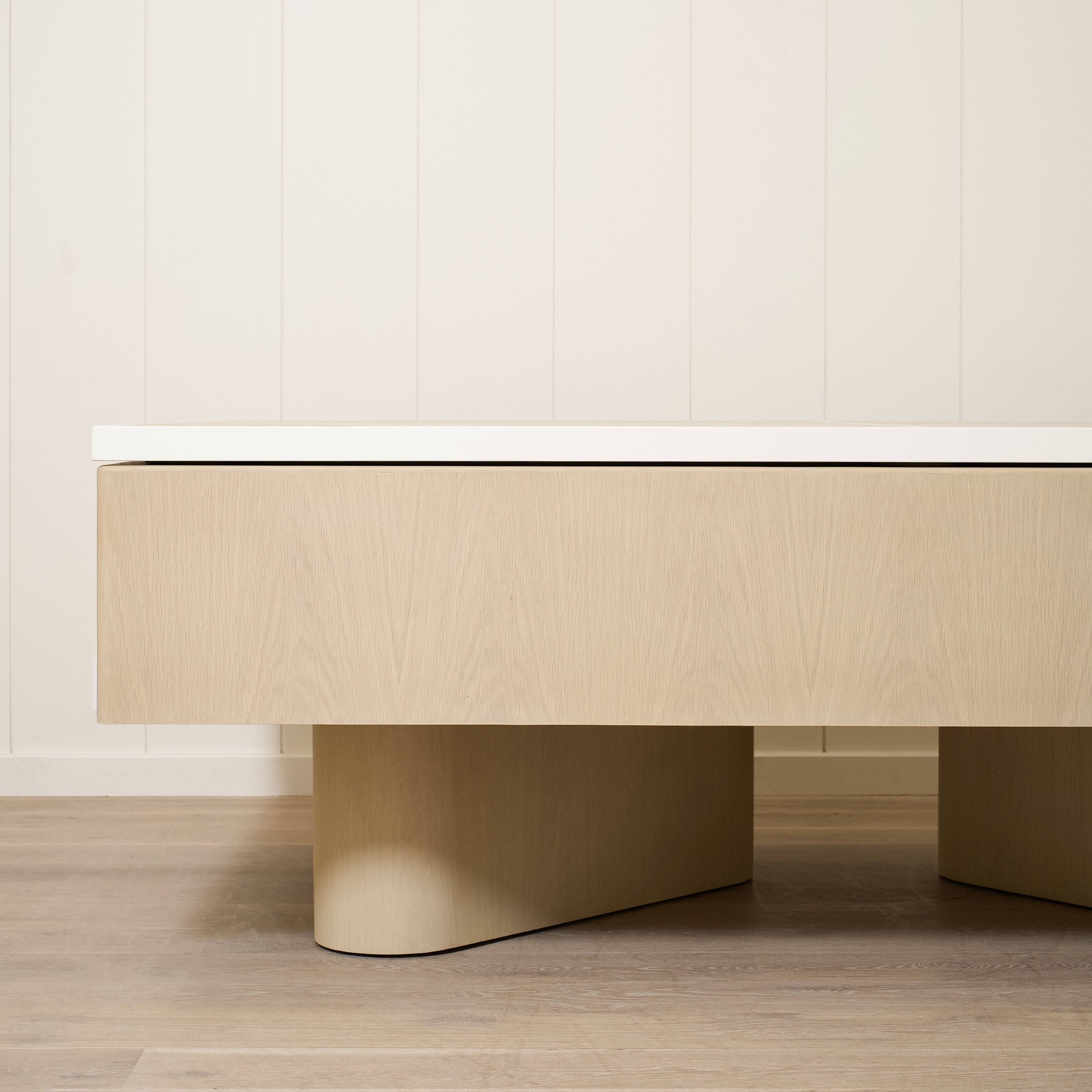 As Shown: 84”L x 65”D x 32.5”H | Finish: Sand & Figueroa lines