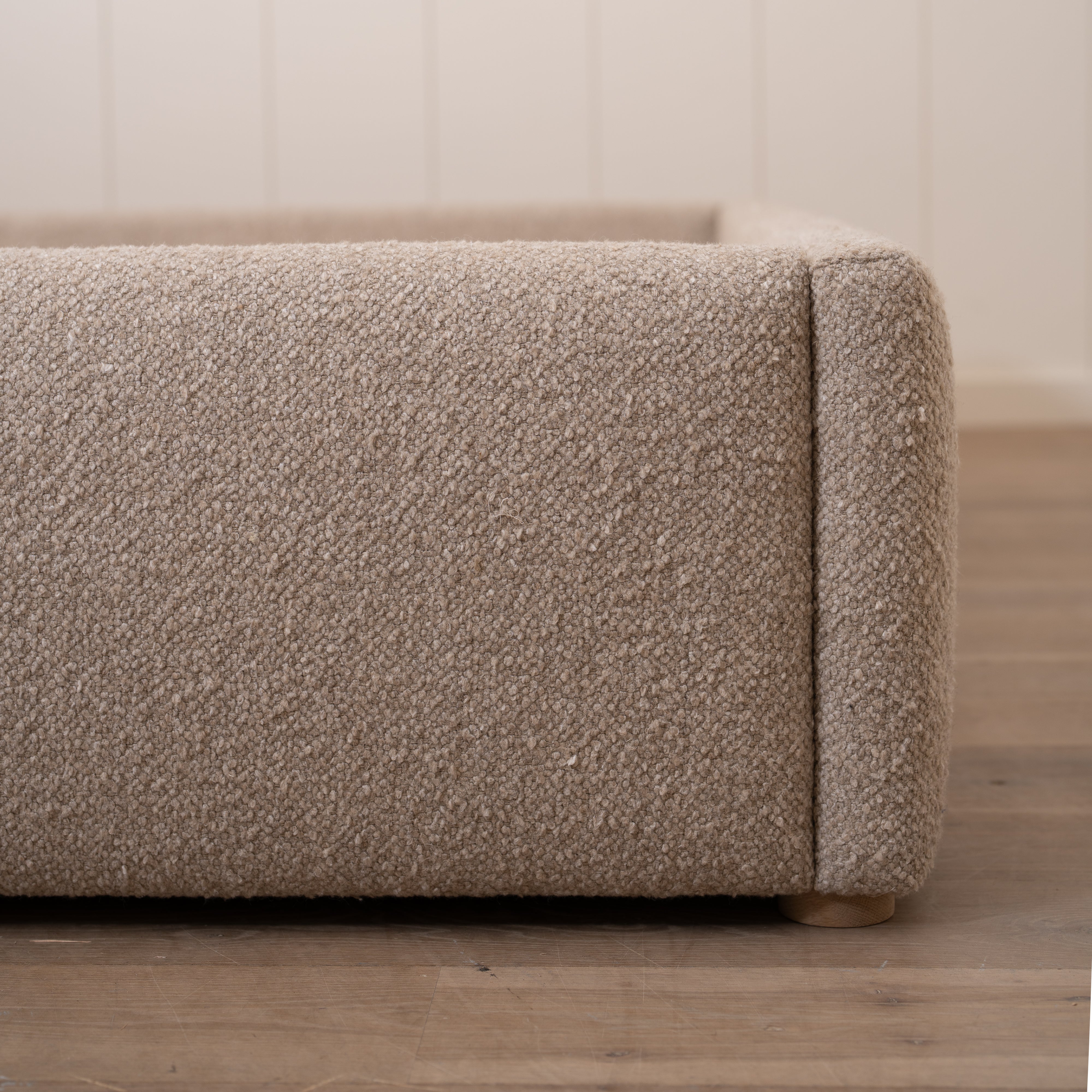 As Shown: King | Style: Upholstered | Fabric: Berber Taupe | Finish: N/A