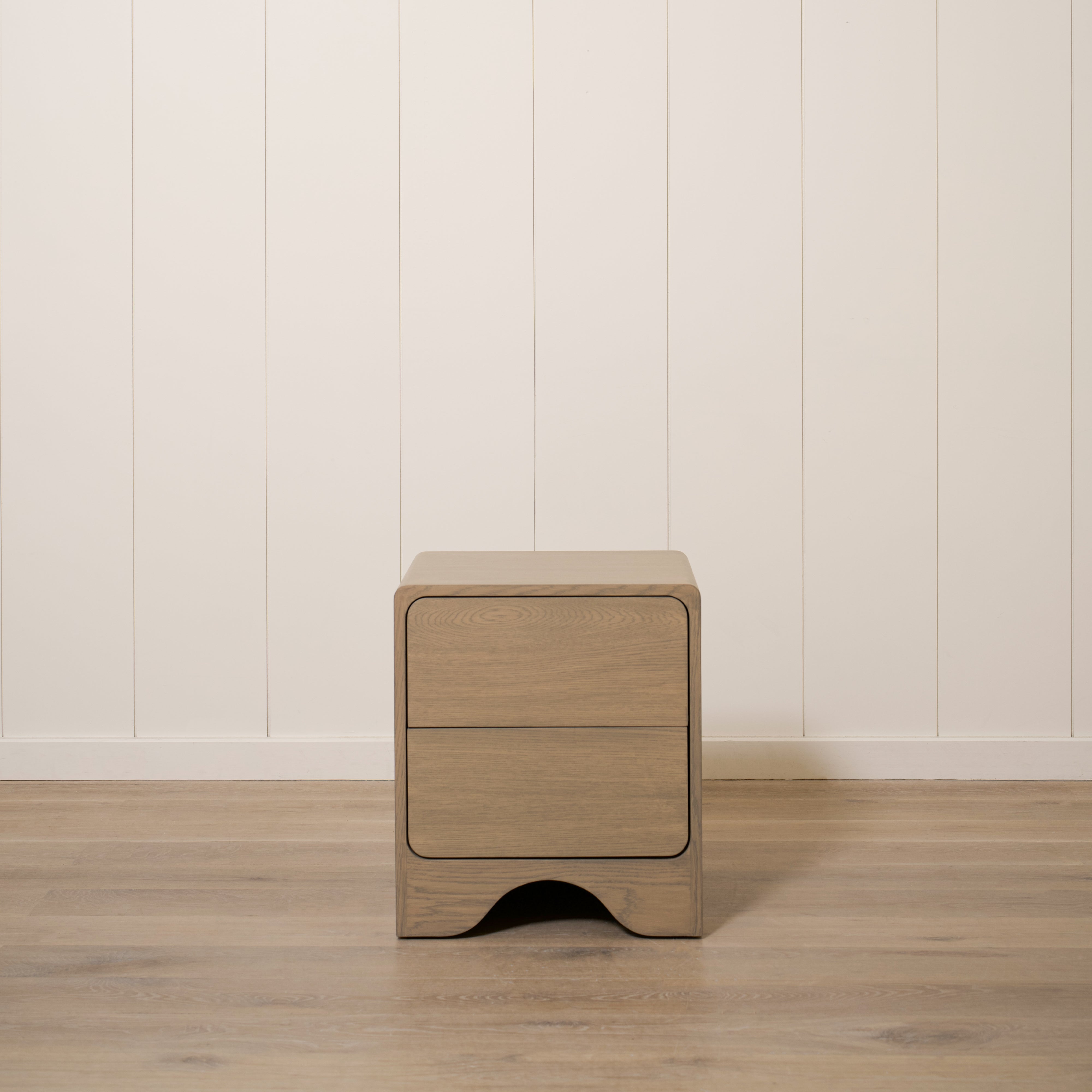 As Shown: 20"L x 18"D x 23"H | Material: Solid Oak | Finish: Hazel  | Push Open Mechanism